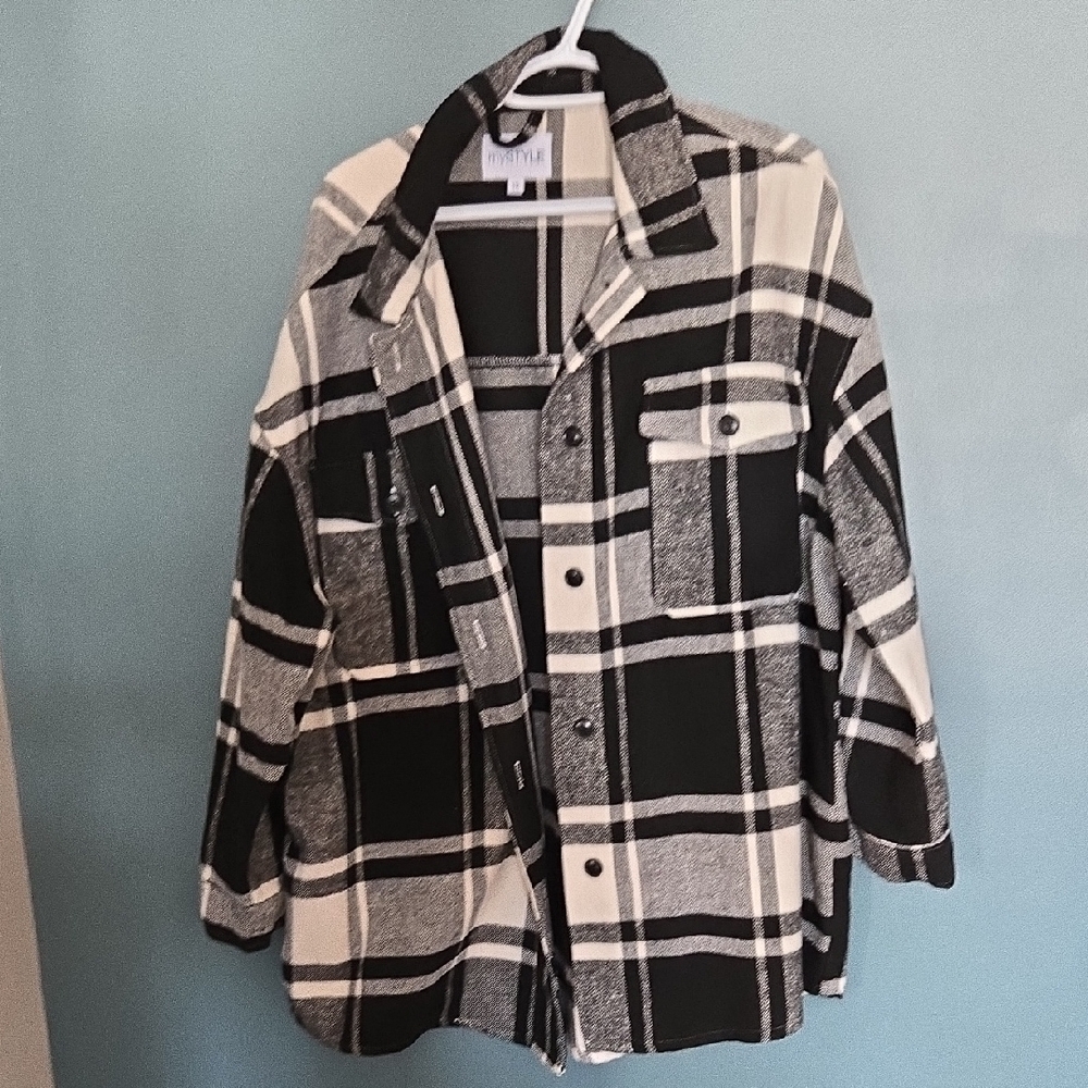 Black and White Plaid Jacket